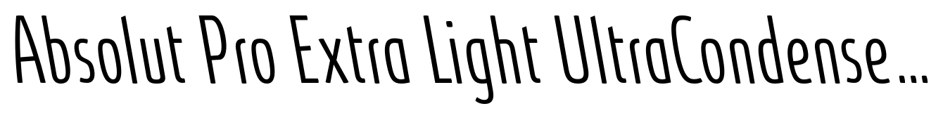 Absolut Pro Extra Light UltraCondensed Backslanted Italic